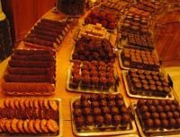 A table full of different types of desserts.