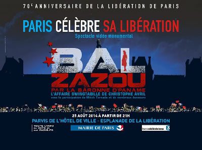 A poster of the paris liberation celebration.